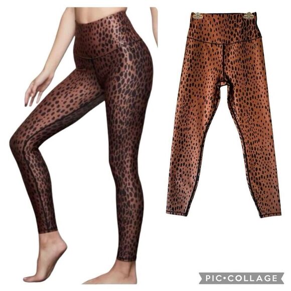Good American Double Fact Core Power Cheetah Leggings High Waist Size 1 S Animal - Picture 2 of 12